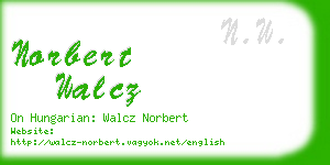 norbert walcz business card